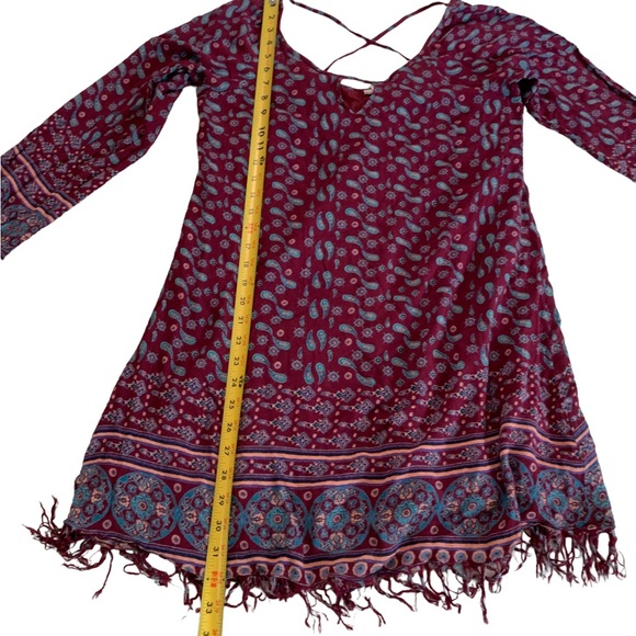 En Creme Boho Frayed Dress Size Large - Picture 12 of 17